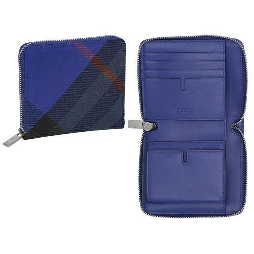 バーバリー 二つ折り財布 メンズ レディース ブルー BURBERRY 8089608