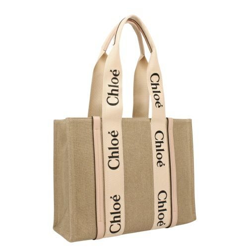 Lily【新品・未使用品】Chloé ベージュトートバッグ クロエ トートバッグ レディース ウッディ WOODY MEDIUM TOTE ベージュ