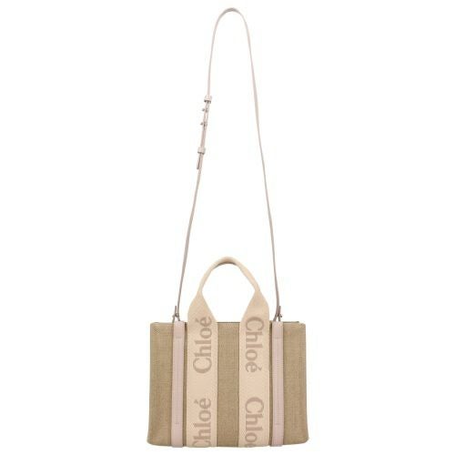 クロエ トートバッグ レディース ウッディ WOODY SMALL TOTE&S ブラウン CHLOE CHC23AS397 L17 084 WILD GREY