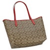 コーチ アウトレット トートバッグ レディース シグネチャー ブラウン COACH OUTLET 5696 SVUC3 カーキ マイアミレッド