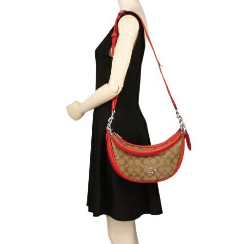 コーチ アウトレット ショルダーバッグ レディース アリア ブラウン COACH OUTLET CR283 SVUC3 カーキ マイアミレッド