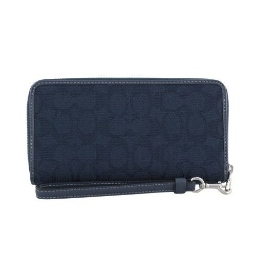 コーチ アウトレット 長財布 レディース シグネチャー ジャカード ネイビー COACH OUTLET CU150 SVPM1 デニム/ダークデニム