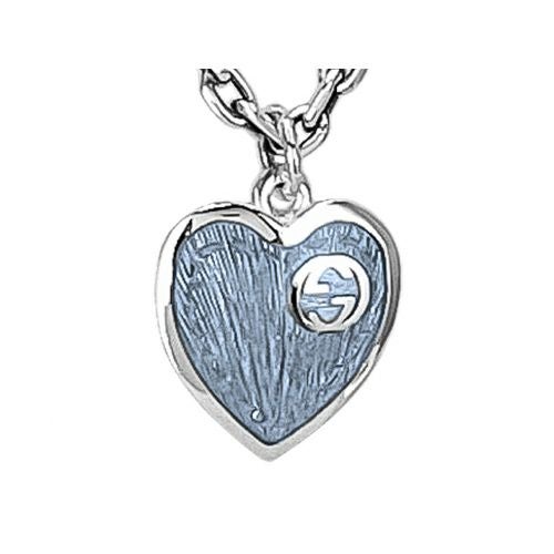 グッチ ネックレス レディース インターロッキングG ハート GG ブルー