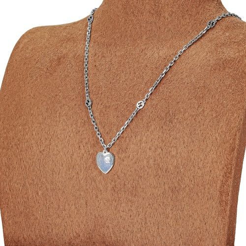 グッチ ネックレス レディース インターロッキングG ハート GG ブルー GUCCI 645545 J89B4 0811