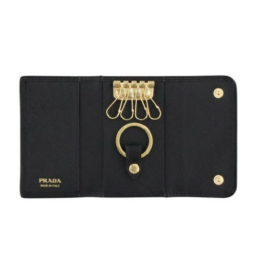 プラダ キーケース レディース TESSUTO トライアングルロゴ ブラック
