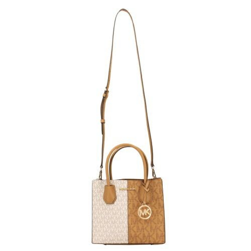 Michael Kors マイケルコース マーサー ミディアム カラーブロック ショルダーバッグ 35F4GM9M2B PVC ブラウン ホワイト  レディース【中古】 MICHAEL KORS（マイケルコース） ショルダーバッグ レディース