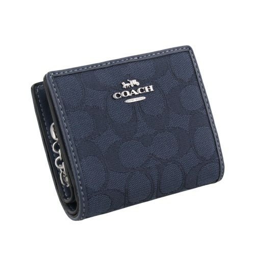 コーチ アウトレット 二つ折り財布 レディース シグネチャー イビー COACH OUTLET CU401 SVPM1 デニム ダークデニム
