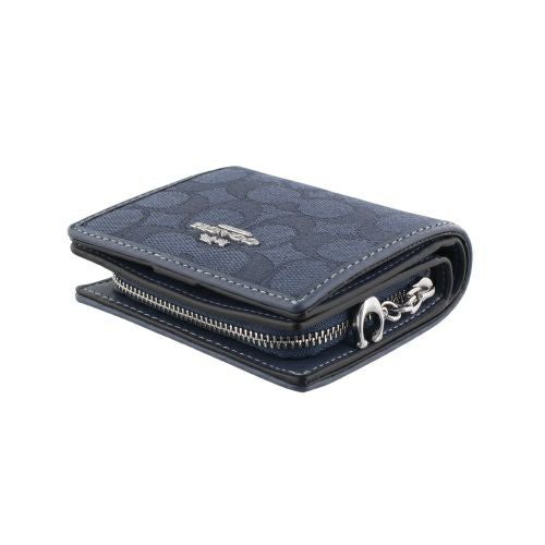 コーチ アウトレット 二つ折り財布 レディース シグネチャー イビー COACH OUTLET CU401 SVPM1 デニム ダークデニム