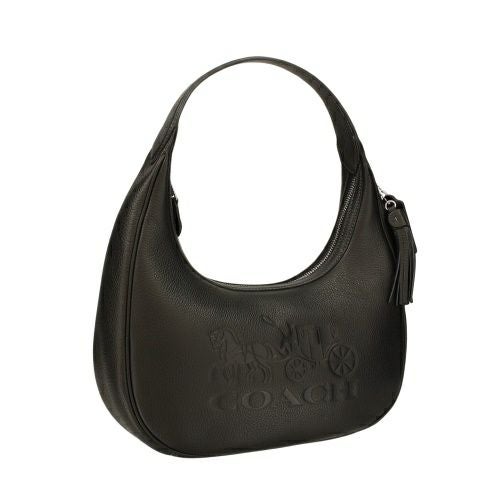 【極美品】COACH コーチ レザー ボディバッグ スエード切替 黒 コーチ/ショルダーバッグ/ミックスドレザー キャット サドルバッグ/黒