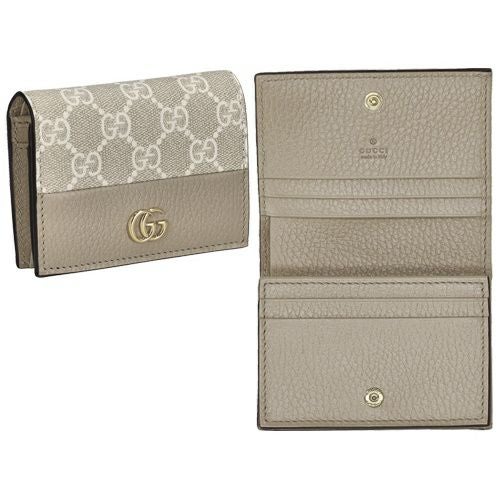 グッチ二つ折り財布 レディース GGスプリームキャンバス ベージュ