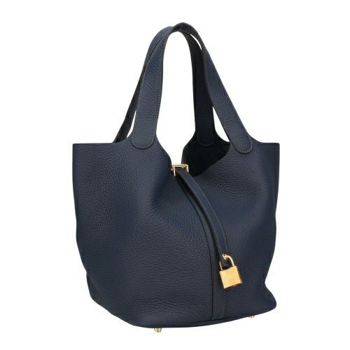 エルメス ピコタンMM トリヨンクレマンス ゴールド金具 B刻印 ネイビー