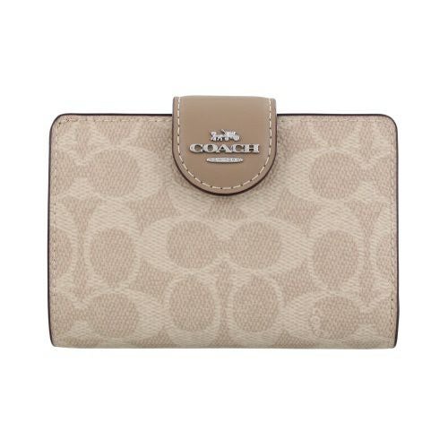 コーチ アウトレット 財布 二つ折り財布 レディース シグネチャー ブラウン COACH OUTLET CW786 SVPWH サンド トープ