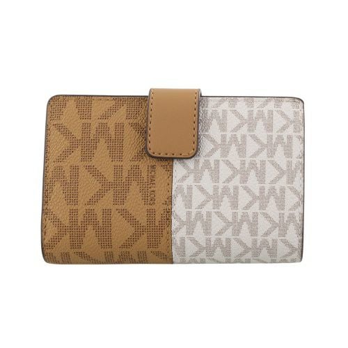 マイケルコース 財布 二つ折り財布 レディース ジェット セット シグネチャー ツートーン ブラウン MICHAEL KORS 35F4GTVF6B DEER MULTI