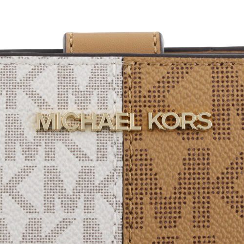 マイケルコース 財布 二つ折り財布 レディース ジェット セット シグネチャー ツートーン ブラウン MICHAEL KORS 35F4GTVF6B DEER MULTI
