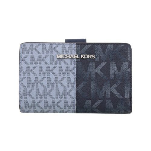 マイケルコース 財布 二つ折り財布 レディース ジェット セット シグネチャー ツートーン ネイビー MICHAEL KORS 35F4STVF6B NAVY MULTI