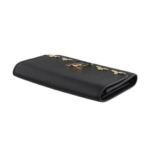 ルイヴィトン 財布 三つ折り財布 レディース トリヨン ポルトフォイユ カプシーヌ コンパクト ブラック LOUIS VUITTON M82764 ノワール