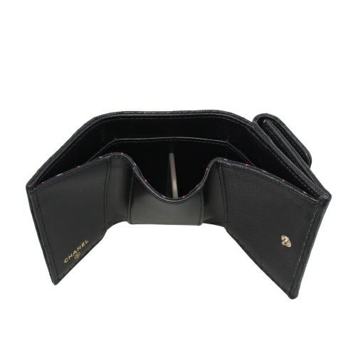 シャネル 三つ折り財布 レディース ココマーク ブラック CHANEL AP4319