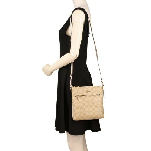 コーチ アウトレット ショルダーバッグ レディース リサイクル レザー ミニ ローワン ファイル バッグ ベージュ COACH OUTLET CS182 IMDQC ライトカーキ チョーク