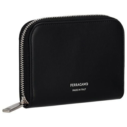フェラガモ 二つ折り財布 メンズ ダブルガンチーニ ブラック FERRAGAMO