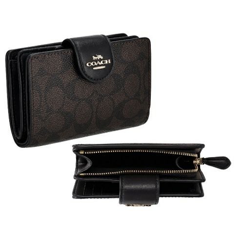 【オープン価格】新品コーチ 二つ折り財布 アウトレット コーチ アウトレット 二つ折り財布 レディース シグネチャー ブラウン