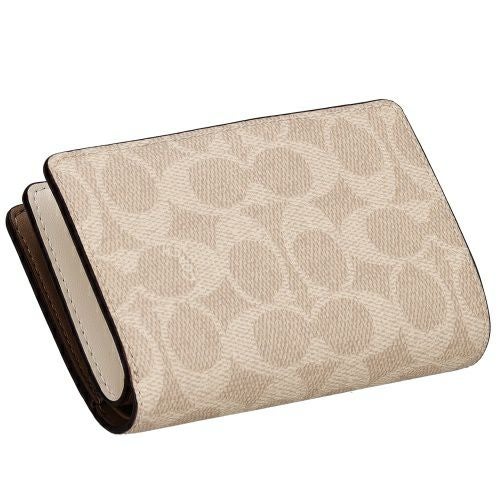 コーチ アウトレット 二つ折り財布 レディース シグネチャー ベージュ