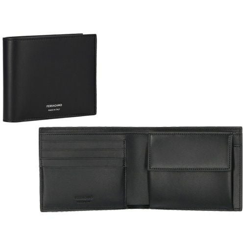フェラガモ 二つ折り財布 メンズ ブラック FERRAGAMO 661329 NERO