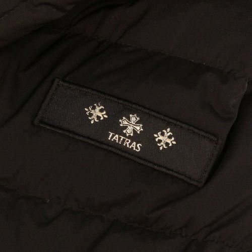 美品✨TATRAS POLITEAMA ダブルジップ 2way ロゴ シルク混 タトラス ダウンコート レディース POLITEAMA ポリテアマ ブラック