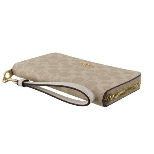 コーチ アウトレット 長財布 レディース ロング ジップ アラウンド ウォレット・シグネチャー キャンバス ベージュ COACH OUTLET CW778 IMXDM サンド/チョーク