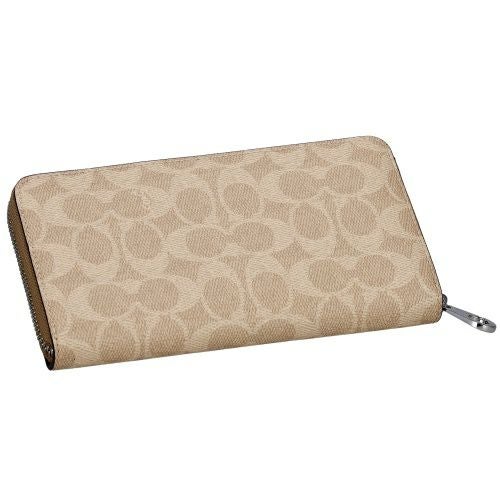 コーチ アウトレット 長財布 レディース ロング ジップ アラウンド ウォレット・シグネチャー キャンバス ベージュ COACH OUTLET CW778 SVPWH サンド/トープ