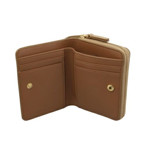 マークジェイコブス 二つ折り財布 レディース ザ レザー コンパクト ウォレット ミニ ベージュ Marc Jacobs 2R3SMP044S10 230 CAMEL