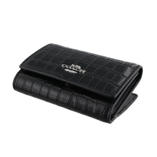 コーチ アウトレット 三つ折り財布 レディース マイクロ ウォレット ブラック COACH OUTLET CU914 SVDTV