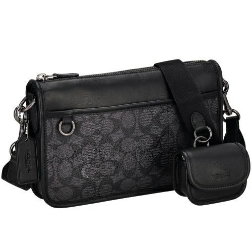 コーチ アウトレット ショルダーバッグ メンズ シグネチャー ブラウン