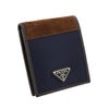 プラダ カードケース メンズ トライアングルロゴ ネイビー PRADA 2MO513 384 F0C1B BLU+CAFFE