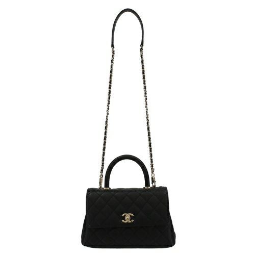 シャネル ハンドバッグ レディース ココマーク ブラック CHANEL A92990