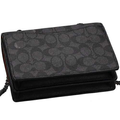 コーチ アウトレット ショルダーバッグ レディース ミニ クレア シグネチャー ブラック COACH OUTLET CW206 QBMI5 チャコール ブラック