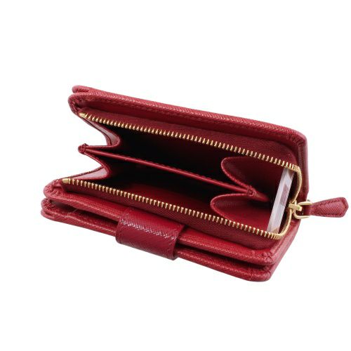 プラダ 二つ折り財布 レディース サフィアーノ トライアングルロゴ