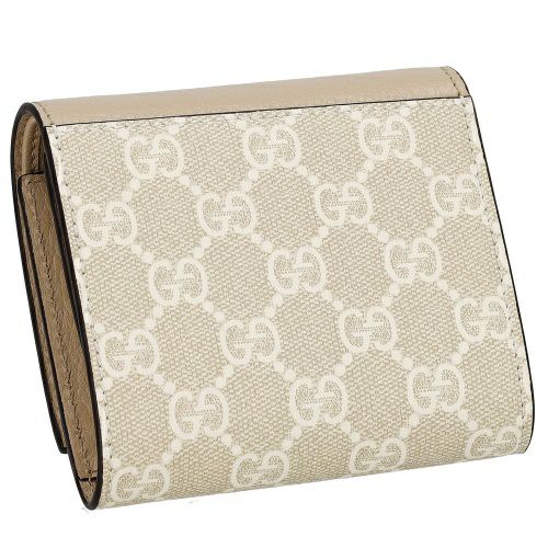 Gucci 二つ折り財布 ベージュ アイボリー グッチ 二つ折り財布 レディース ダブルG バイカラー ミディアム