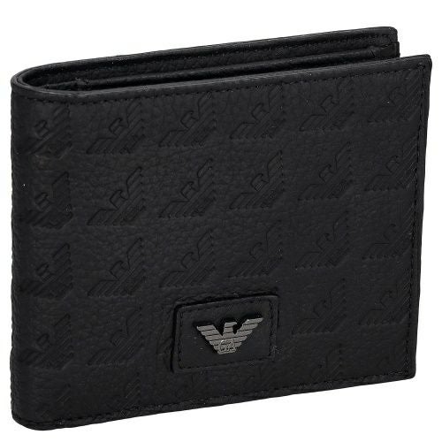 ✨新品✨ エンポリオアルマー YEM122 レザー 二つ折り財布 エンポリオアルマーニ 二つ折り財布 メンズ ブラック EMPORIO ARMANI