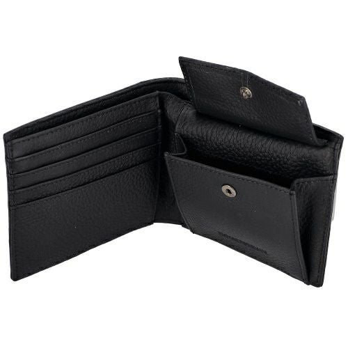 ✨新品✨ エンポリオアルマー YEM122 レザー 二つ折り財布 エンポリオアルマーニ 二つ折り財布 メンズ ブラック EMPORIO ARMANI