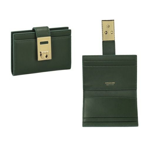 フェラガモ カードケース 名刺入れ レディース グリーン FERRAGAMO