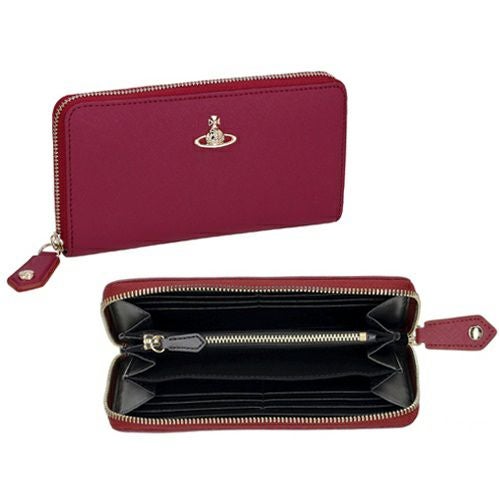 ヴィヴィアンウエストウッド 長財布 レディース SAFFIANO PLAIN レッド