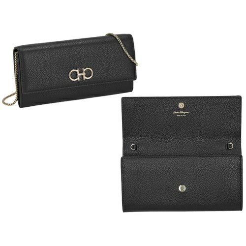 フェラガモ 長財布 チェーンウォレット レディース ダブルガンチーニ