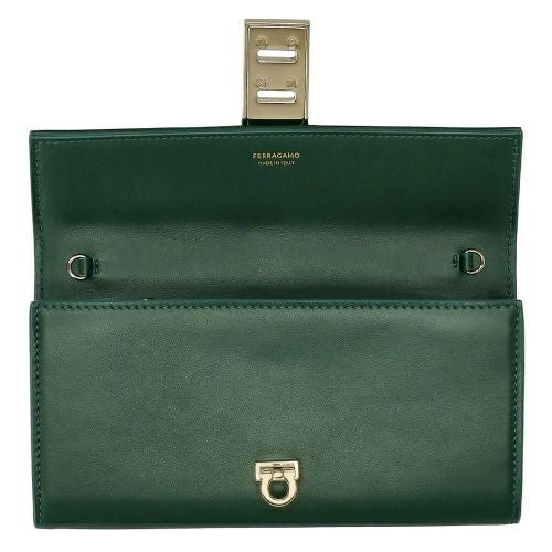 フェラガモ 長財布 チェーンウォレット レディース グリーン FERRAGAMO 220668 775133 FOREST GREEN