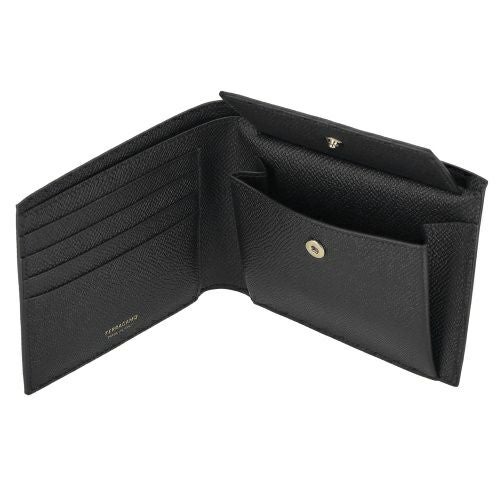 フェラガモ 二つ折り財布 メンズ ダブルガンチーニ ブラック FERRAGAMO