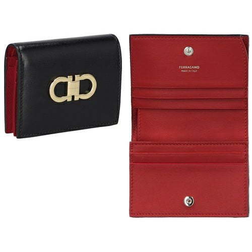 フェラガモ 二つ折り財布 コンパクト財布 レディース ダブルガンチーニ