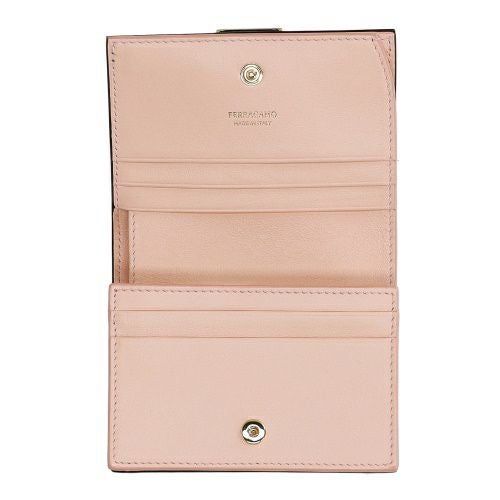フェラガモ 二つ折り財布 コンパクト財布 レディース ブラック FERRAGAMO 220633 770850 NERO/NYLUND PINK