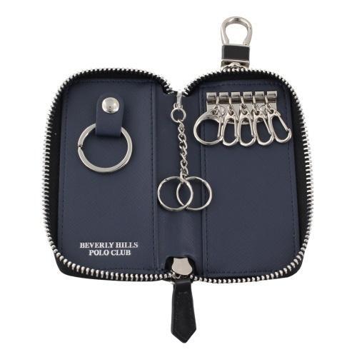ビバリーヒルズポロクラブ キーケース メンズ ブラック BEVERLY HILLS POLO CLUB BHG-M1005 ブラック/ネイビー