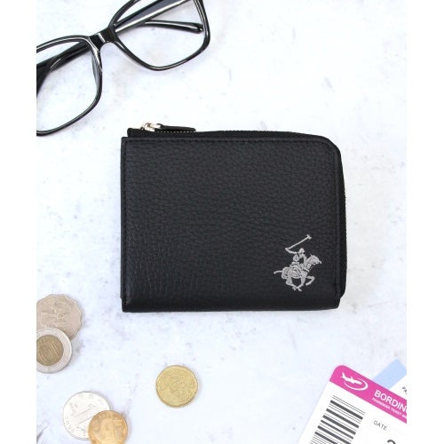 ビバリーヒルズポロクラブ コンパクト財布 メンズ レディース ブラック BEVERLY HILLS POLO CLUB BHG-L1003