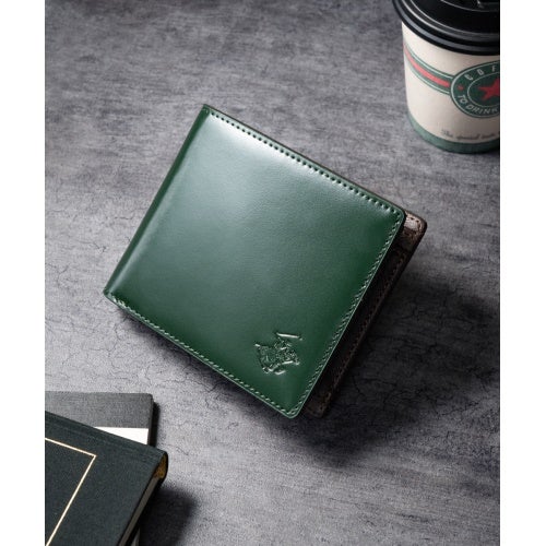 ビバリーヒルズポロクラブ 二つ折り財布 メンズ グリーン BEVERLY HILLS POLO CLUB BHG-M1002 グリーン/ダークブラウン