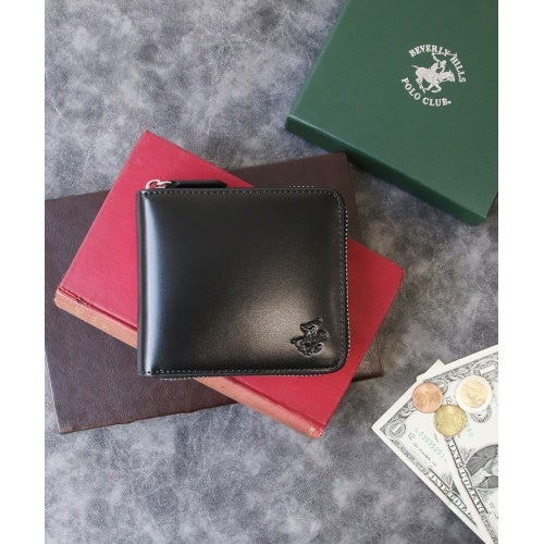 ビバリーヒルズポロクラブ 二つ折り財布 メンズ ブラック BEVERLY HILLS POLO CLUB BHG-M1004 ブラック/ネイビー